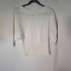 Elegant White Sweater Size M #477